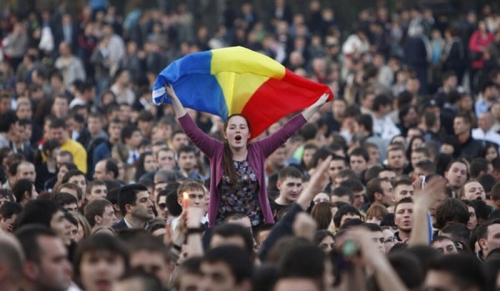 Protests in Chișinău, April 2009 (Reuters/Gleb Garanich)