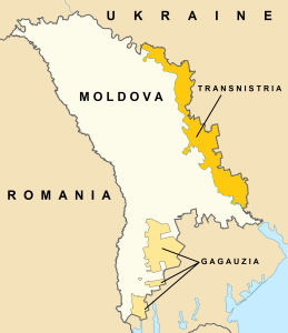 Map of Moldova, Transnistria, and Gagauzia